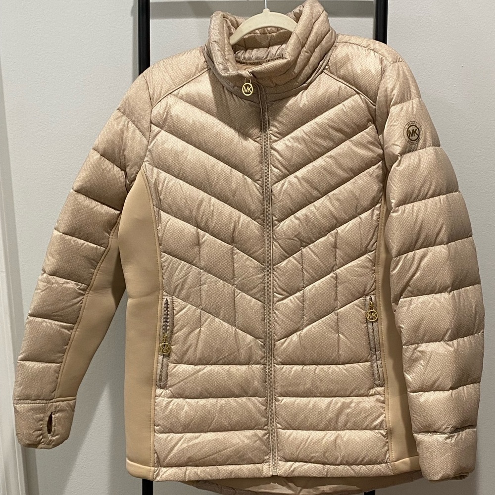 Michael Kors, XL, gold puffer coat. Warm, comfy! Worn twice.